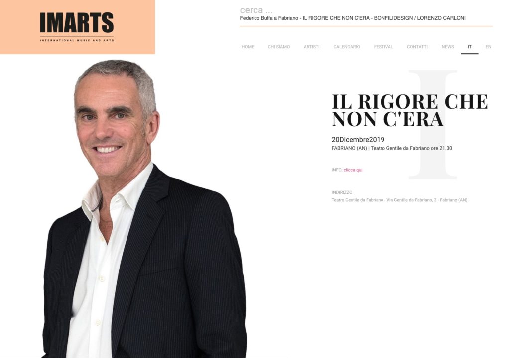 FEDERICO BUFFA - IL RIGORE CHE NON C'ERA - TEATRO GENTILE DA FABRIANO la tournée del grande storyteller TRA ESISTENZE E SLIDING DOORS BUFFA RACCONTA I MOMENTI IN CUI LA SORTE HA CAMBIATO STORIE E DESTINI